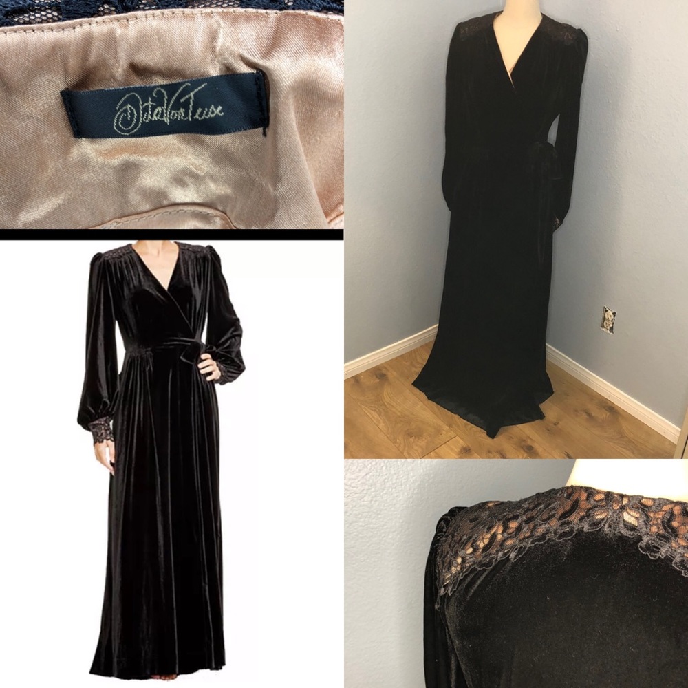 NWOT Dita Von Teese velvet DAHLIA retro Robe L